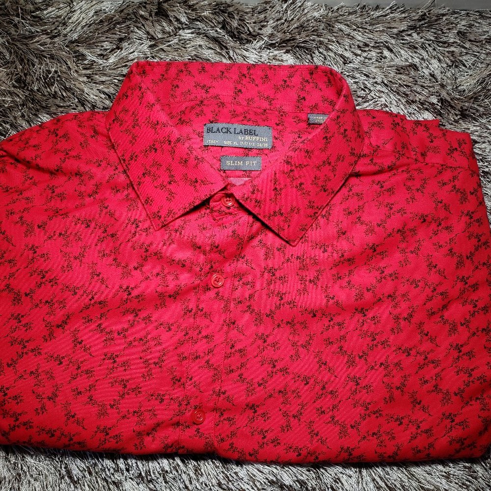 Black Label by Ruffini Button Up Red Floral
